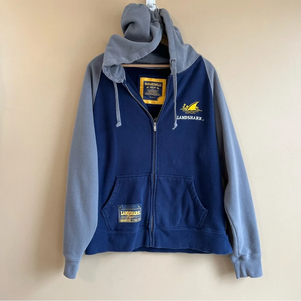 Margaritaville men’s Landshark Beer Hoodie size medium full front zip w pockets - Picture 2 of 7